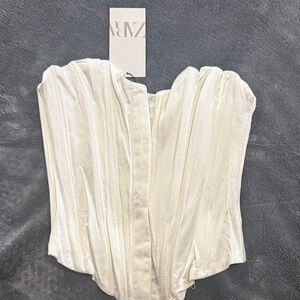 Zara Elegant Cream Corset Blouse